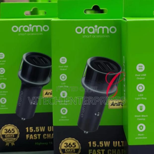 Oraimo Highway Car Charger With 2 in 1 Lightning ,Usb Cable - thumbnail 3