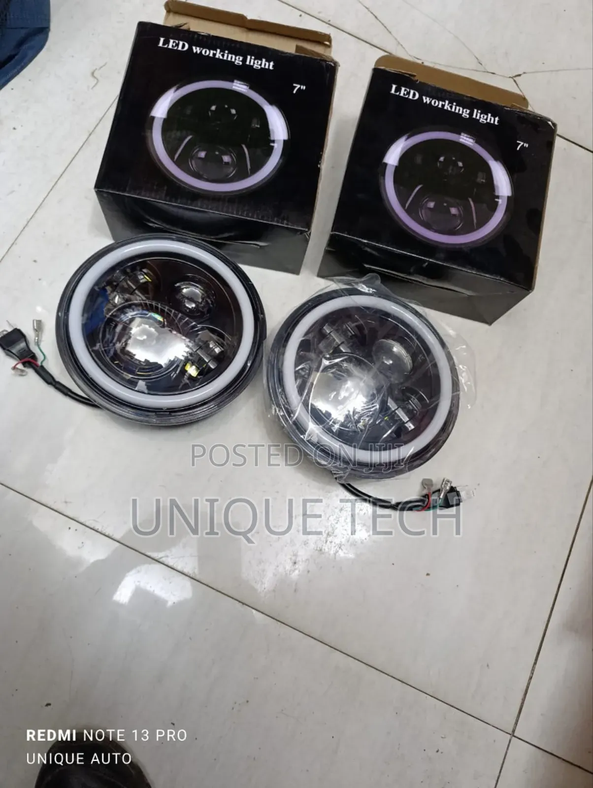 7" Round Led Headlight With Indicator Parking Light