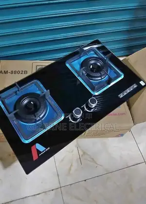 Black 2 Burner Amaze Inbuilt Glass Hob Cooker