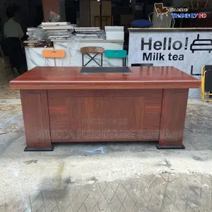 Office Tables:140cm Solid Mahogany Executive Table Office