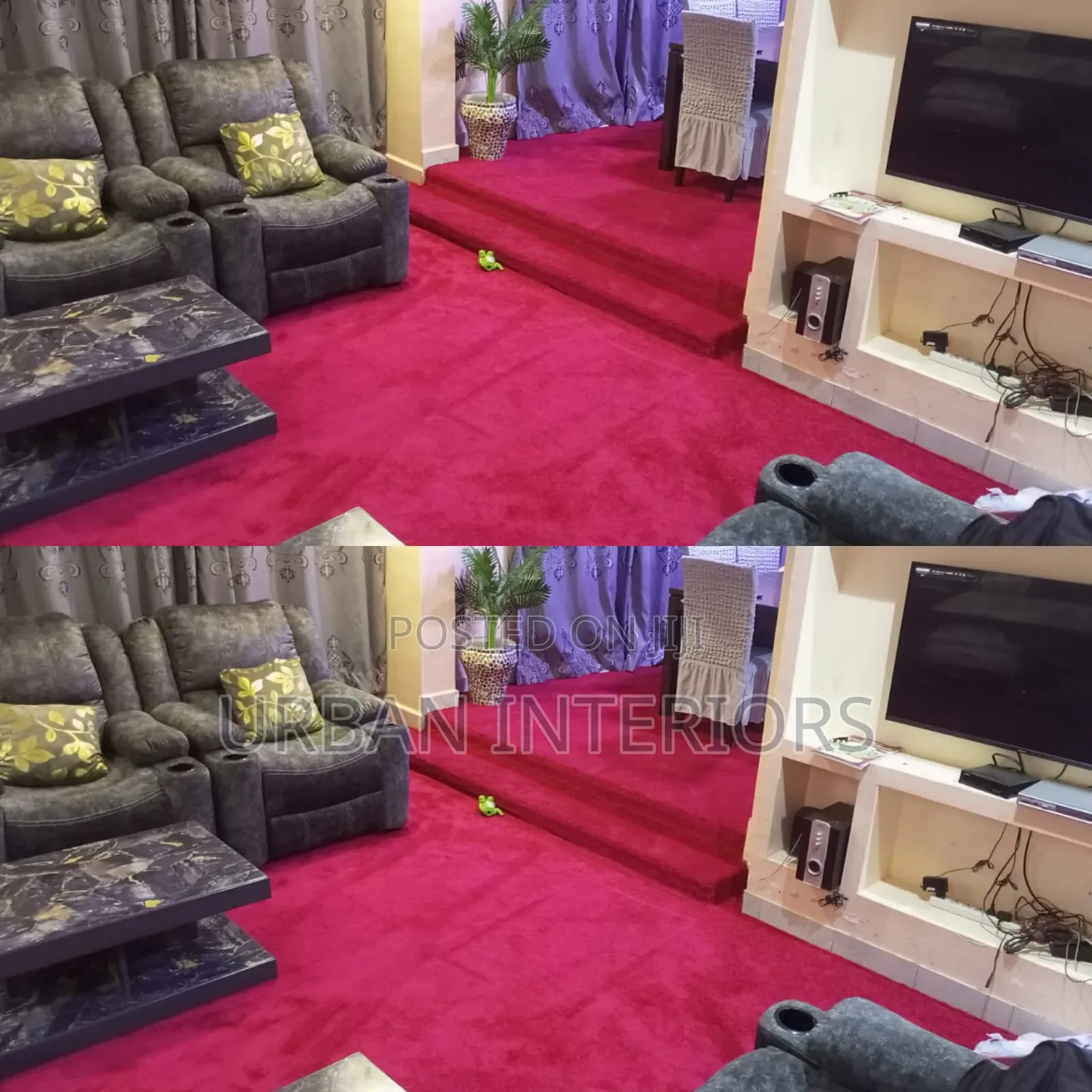 Red Wall to Wall Carpets. Full House Carpets