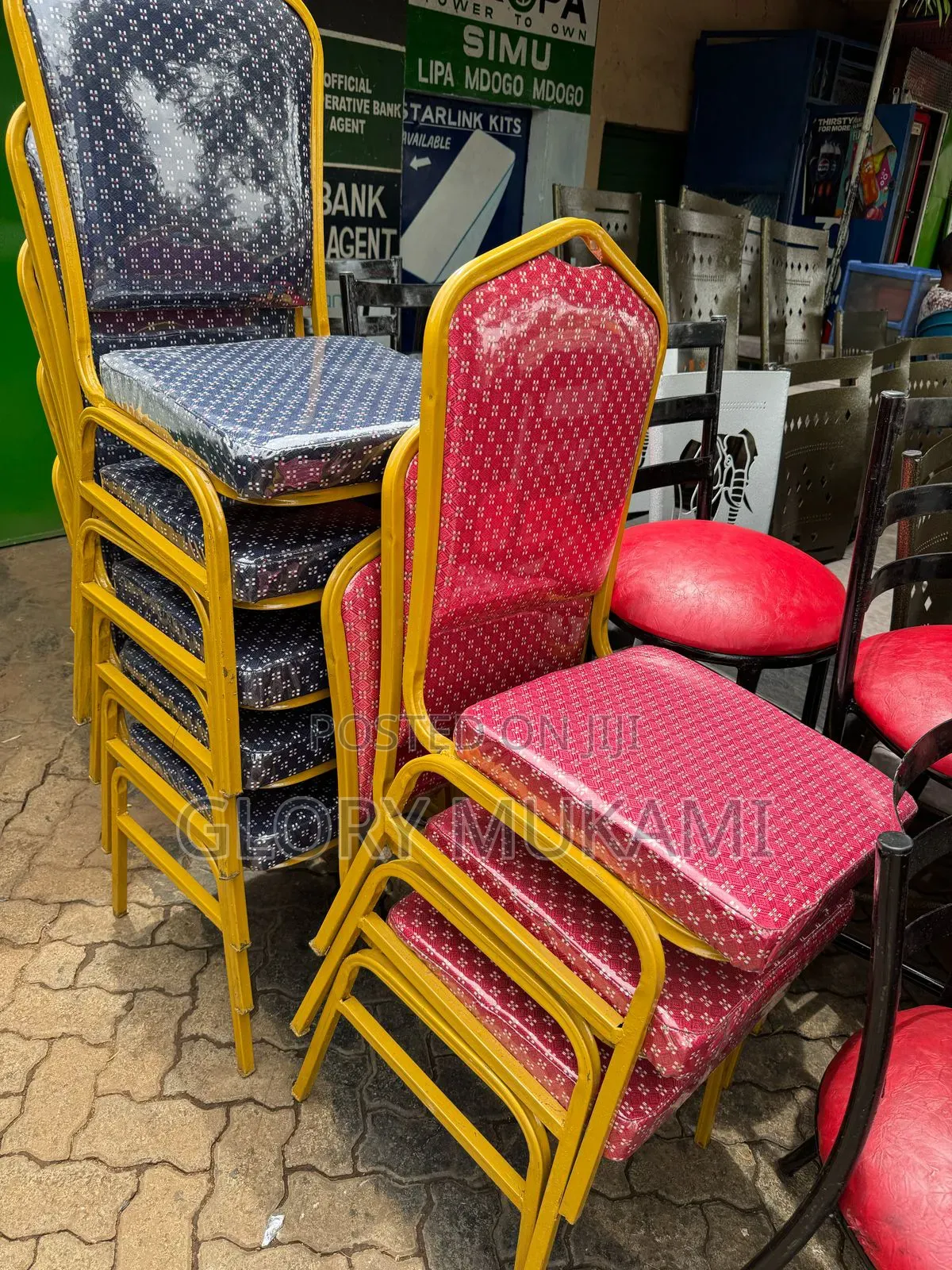 Blue Red Polythene Conference Chairs