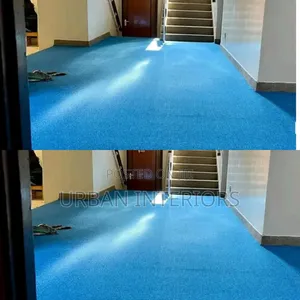 Ocean Blue Wall to Wall Carpets. Locker Room Hallway Carpet