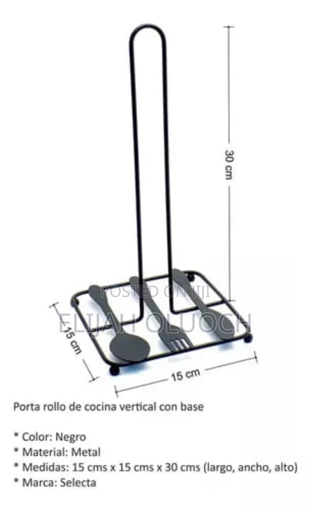 Heavy Steel Black Cutlery Base Kitchen Towel Holder - main view