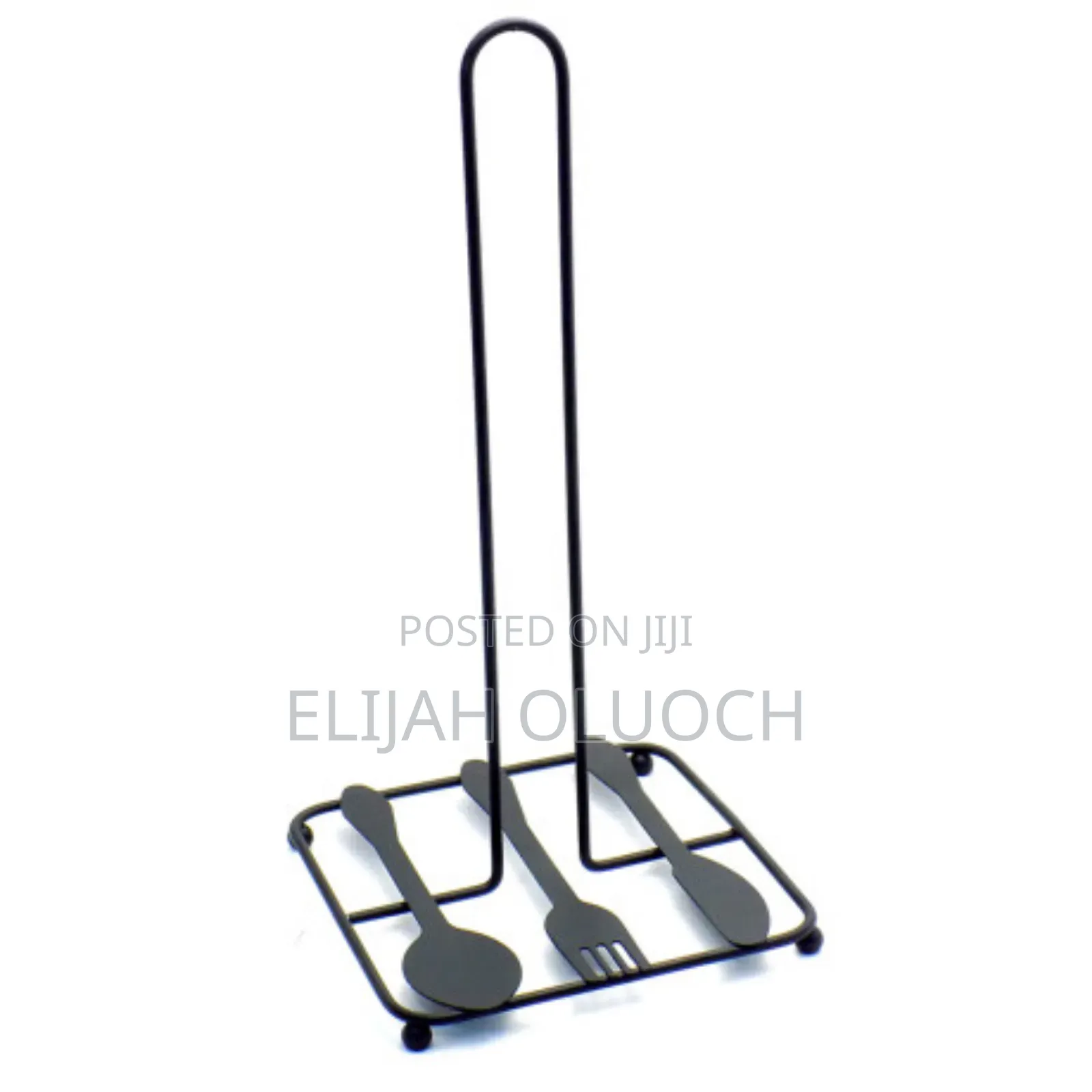 Heavy Steel Black Cutlery Base Kitchen Towel Holder