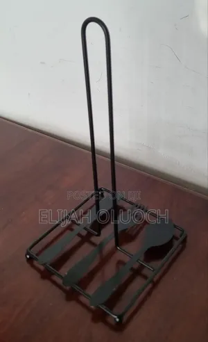 Heavy Steel Black Cutlery Base Kitchen Towel Holder
