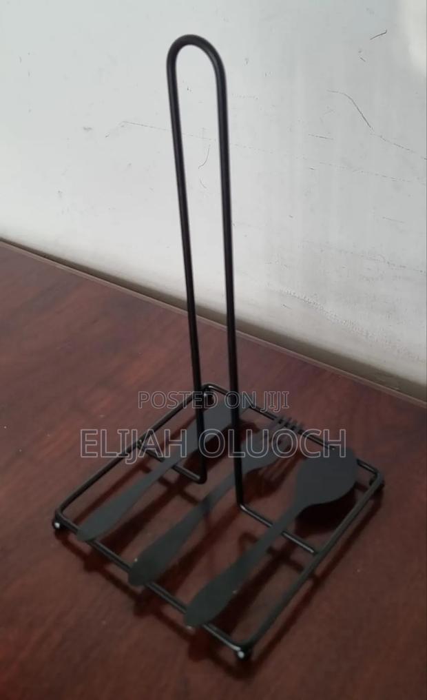 Heavy Steel Black Cutlery Base Kitchen Towel Holder - thumbnail 4