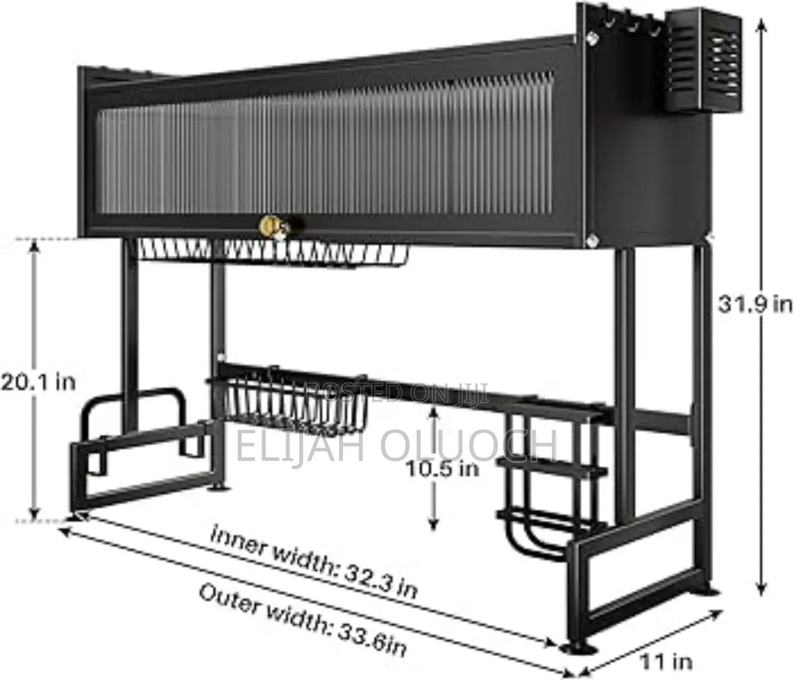 Heavy Duty Over the Sink Rack With Closable Cabinet