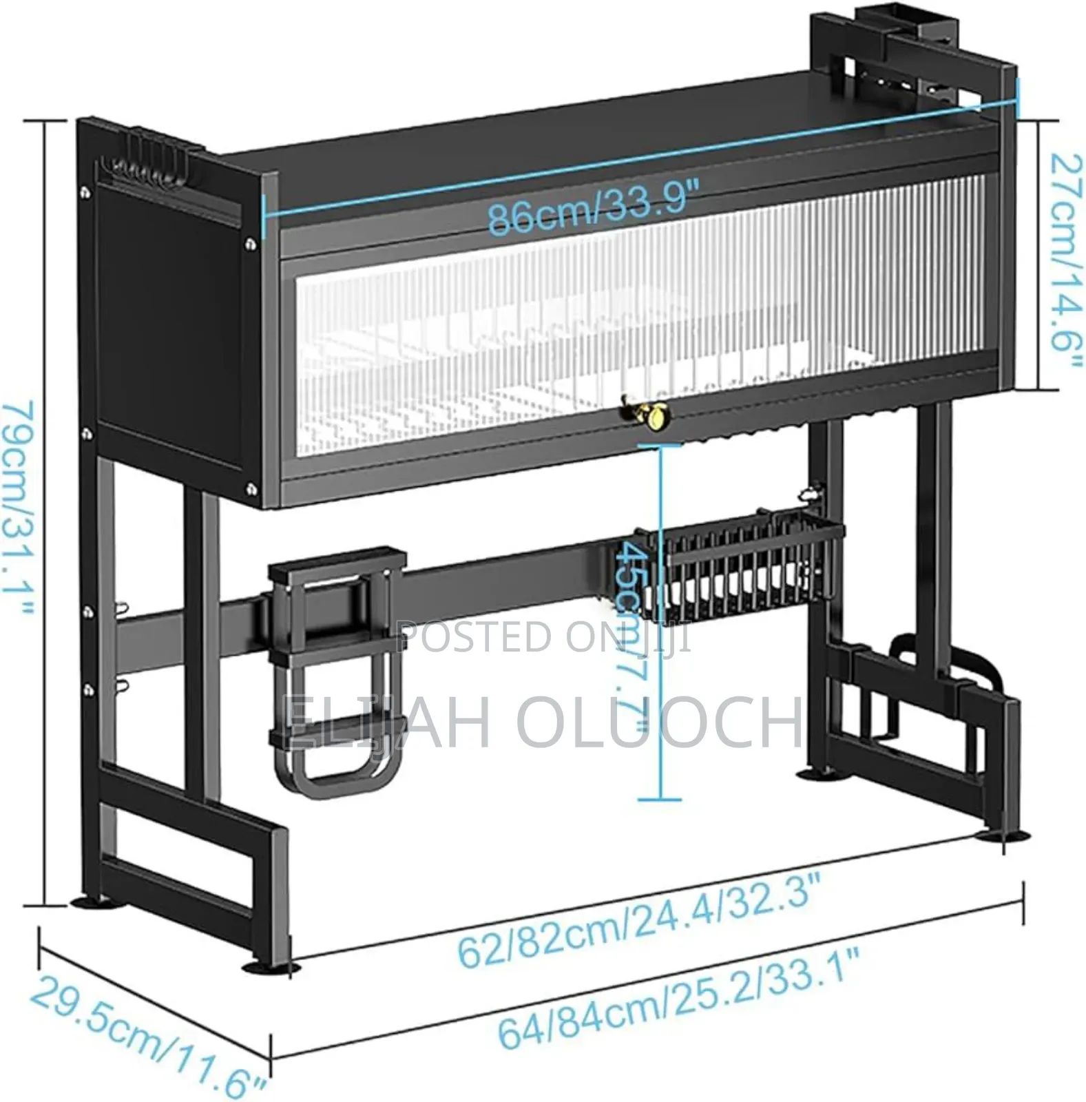 Heavy Duty Over the Sink Rack With Closable Cabinet