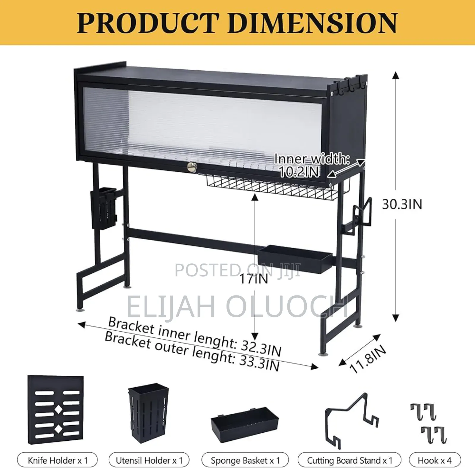 Heavy Duty Over the Sink Rack With Closable Cabinet