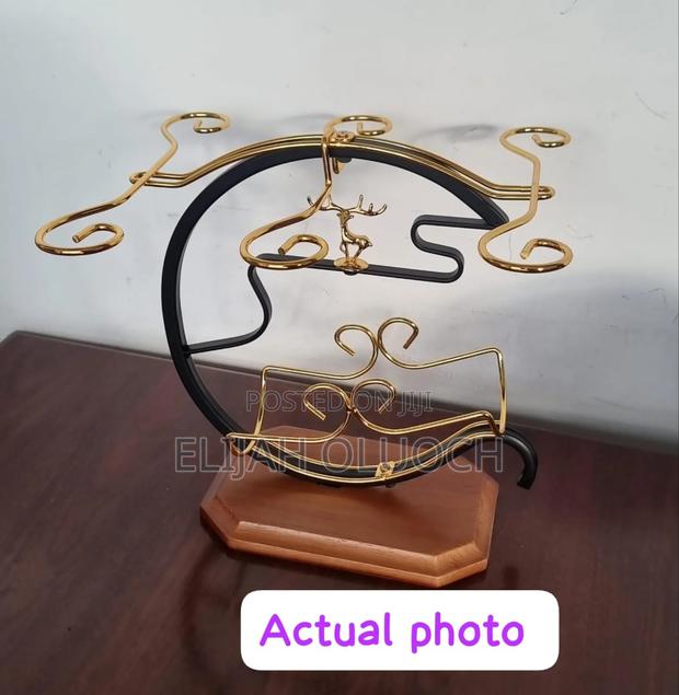 Golden Deer Wine Set Rack - 1 Bottle Slot,6 Wine Glass Slots