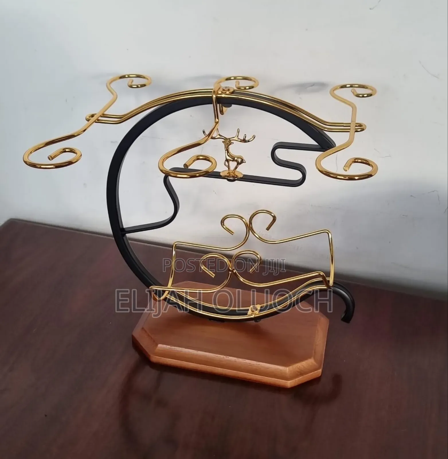 Golden Deer Wine Set Rack - 1 Bottle Slot,6 Wine Glass Slots
