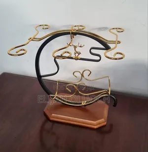 Golden Deer Wine Set Rack - 1 Bottle Slot,6 Wine Glass Slots