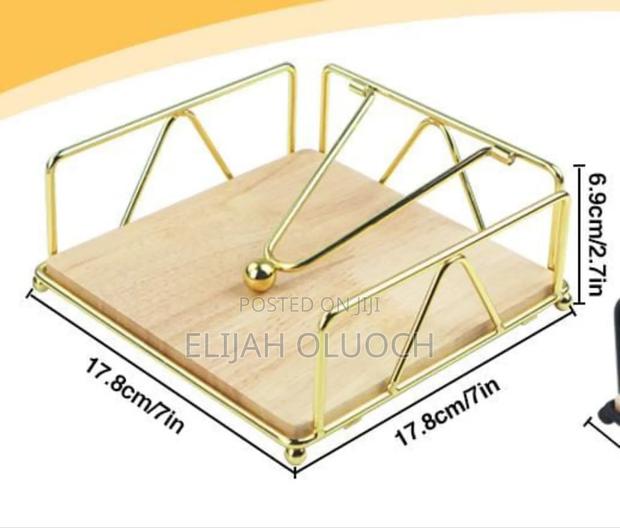 Heavy Steel Gold Bamboo Base Serviette Holder - thumbnail 3