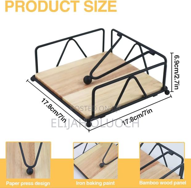 Heavy Steel Gold Bamboo Base Serviette Holder - thumbnail 4