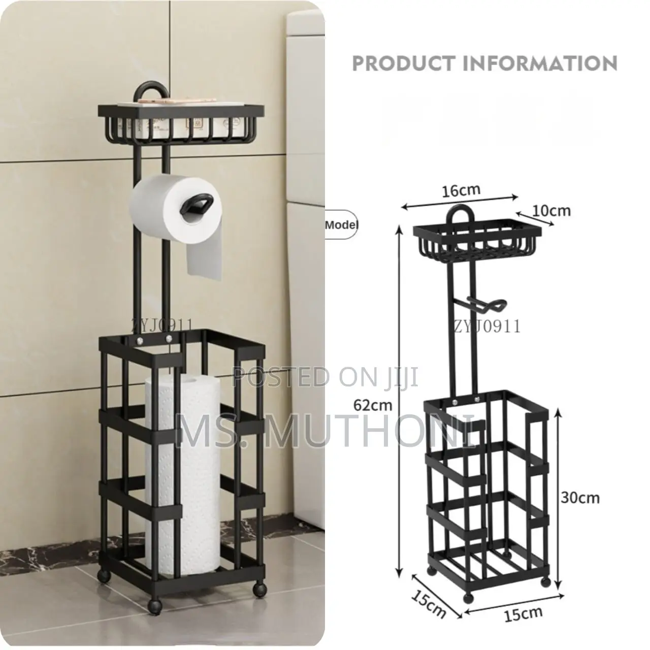 3 in 1 Heavy Duty Bathroom/Tissue Stand*
