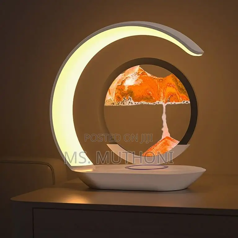 Night Light 3d Moving Sand Art Liquid Hourglass Led Lamp