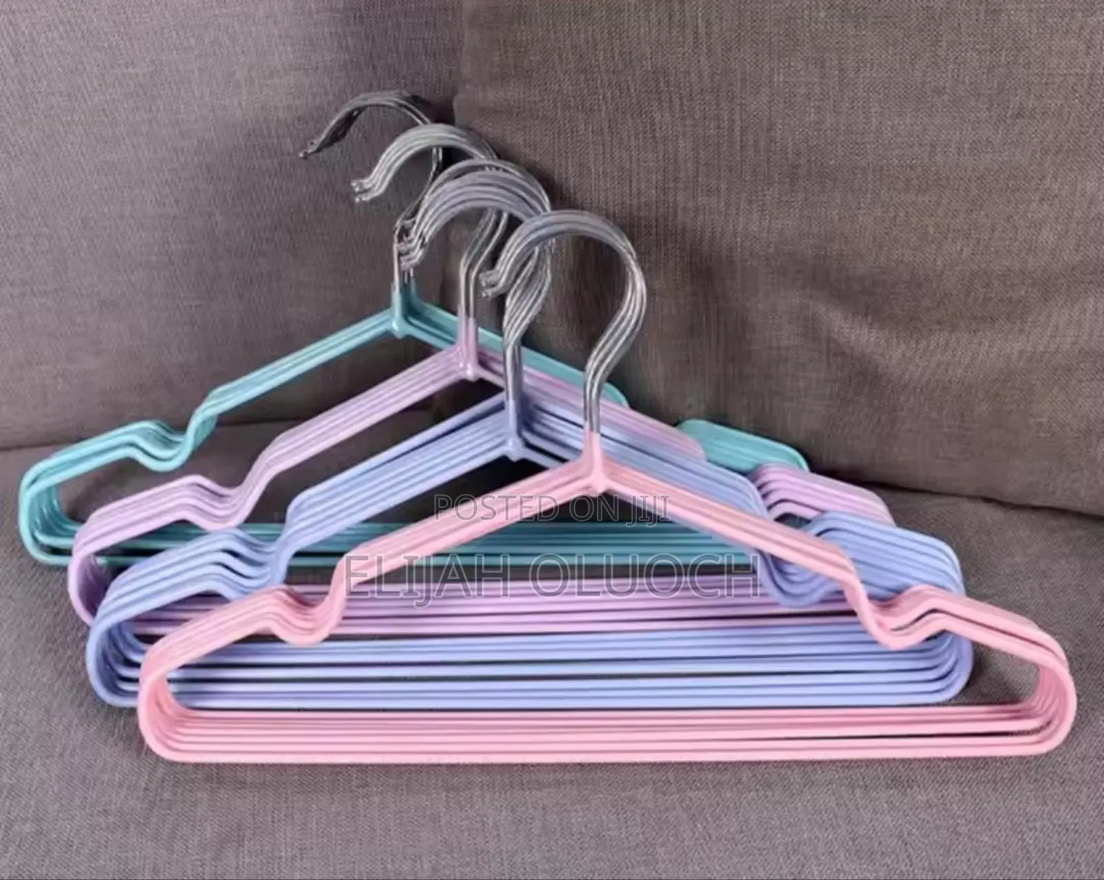 10pc Pack of Coloured Steel Hangers