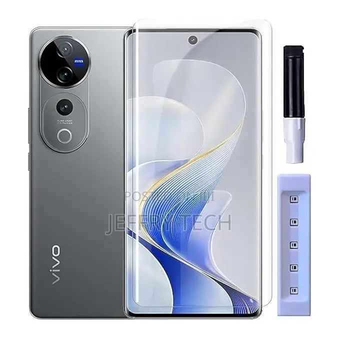 Vivo V40 Screen Protector, Liquid Uv Tempered Glass, Full Sc