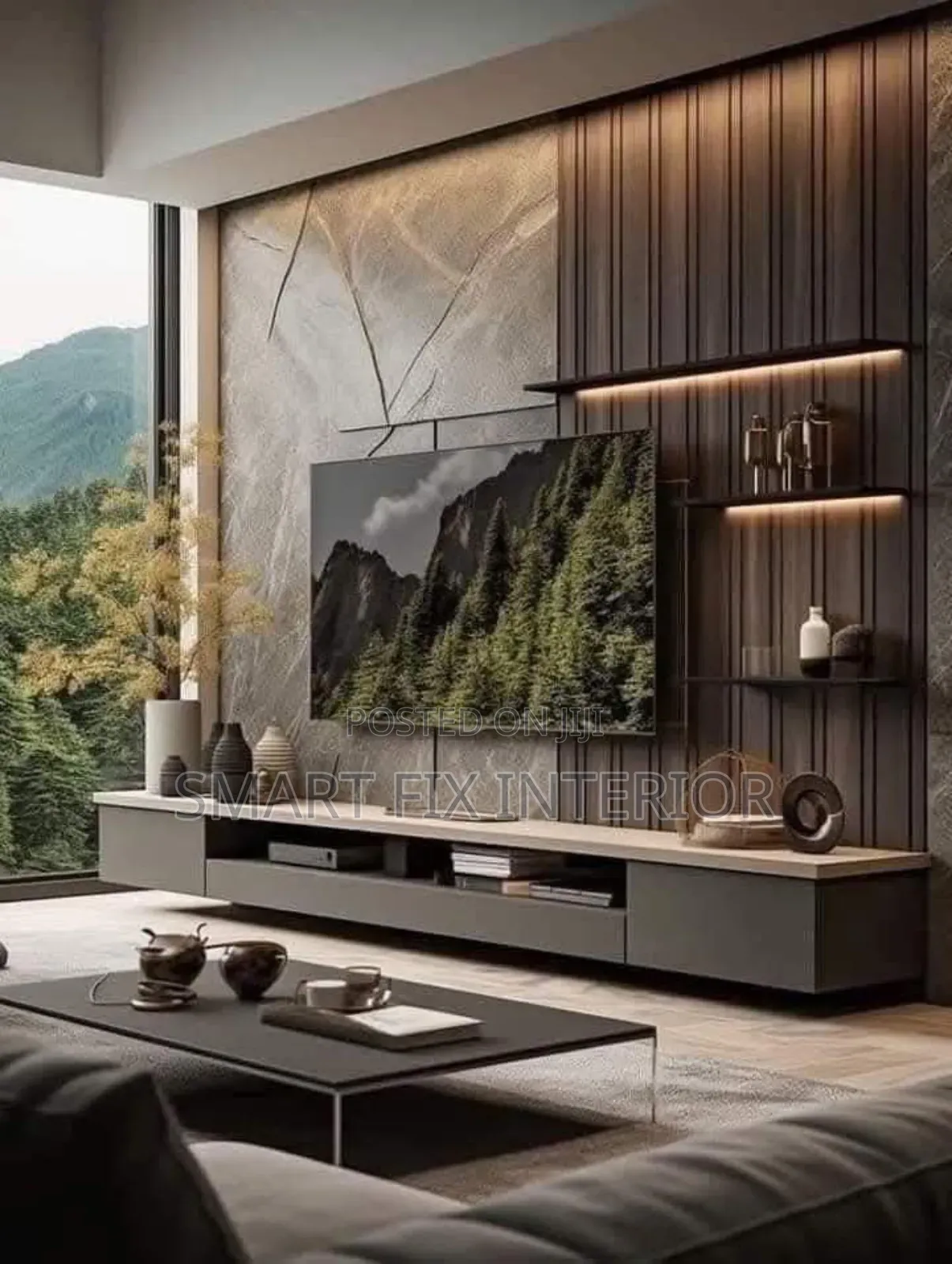 Tv Stands With Wall Fluted Panels Design and Installation