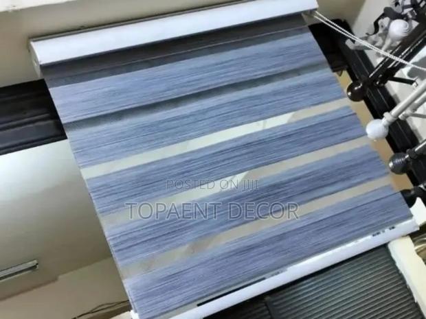 Grey Horizontal Office Cute Korean Zebra Blinds - main view