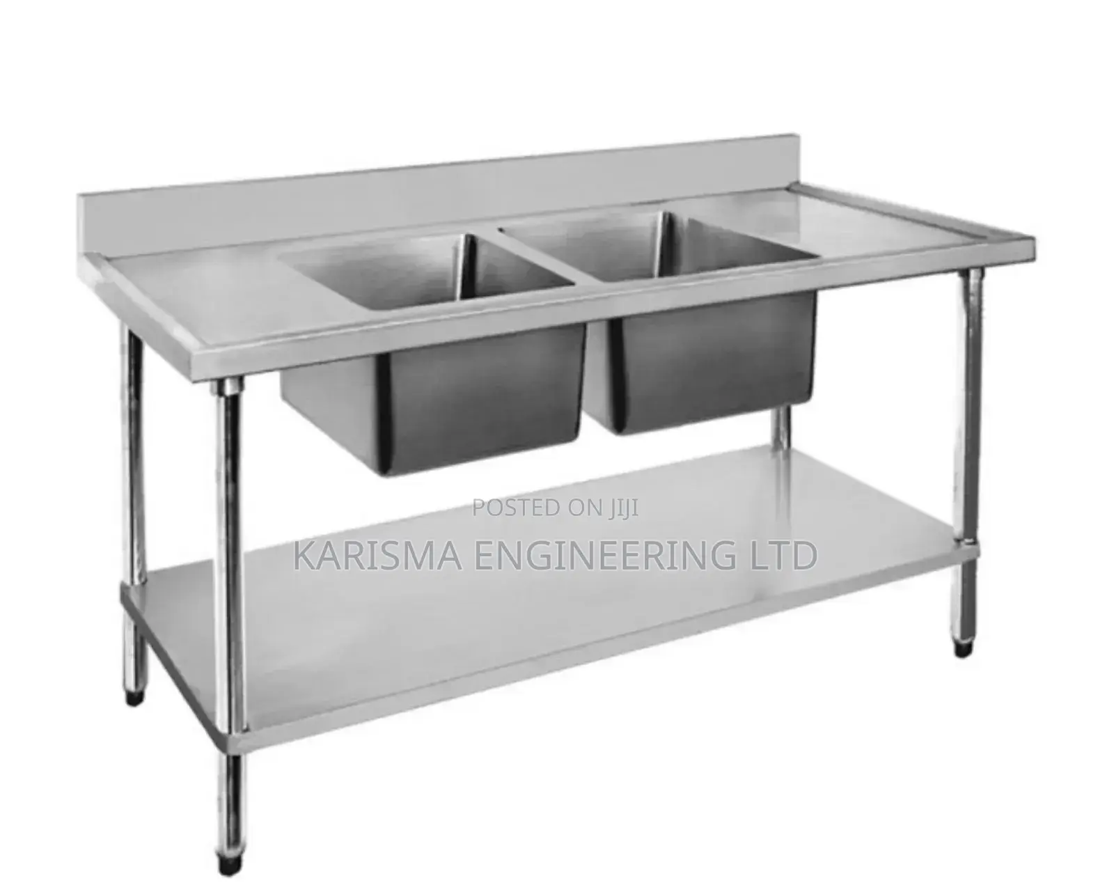 Double Sink With Two Extended Working Tops