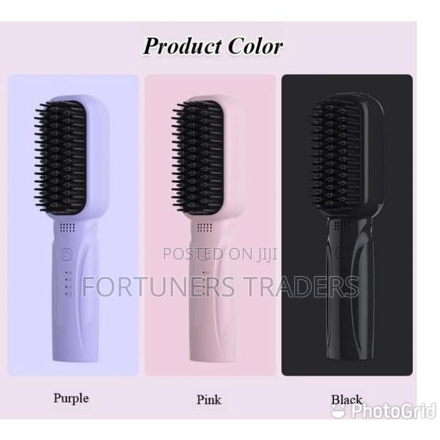 *Rechargeable Portable Cordless Hair Straightener Brush
