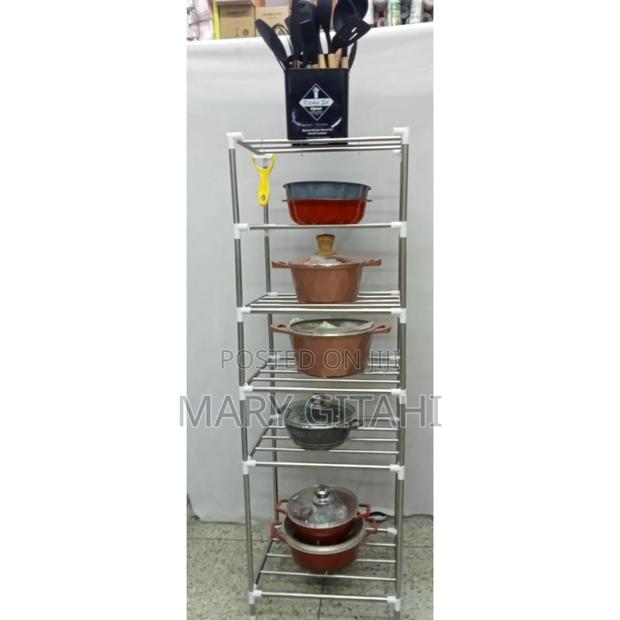 6 Layer Adjustable Stainless Steel Pot Holder at 