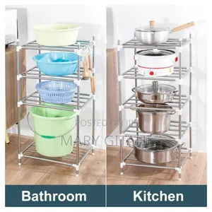 6 Layer Adjustable Stainless Steel Pot Holder S: 34*41*120cm