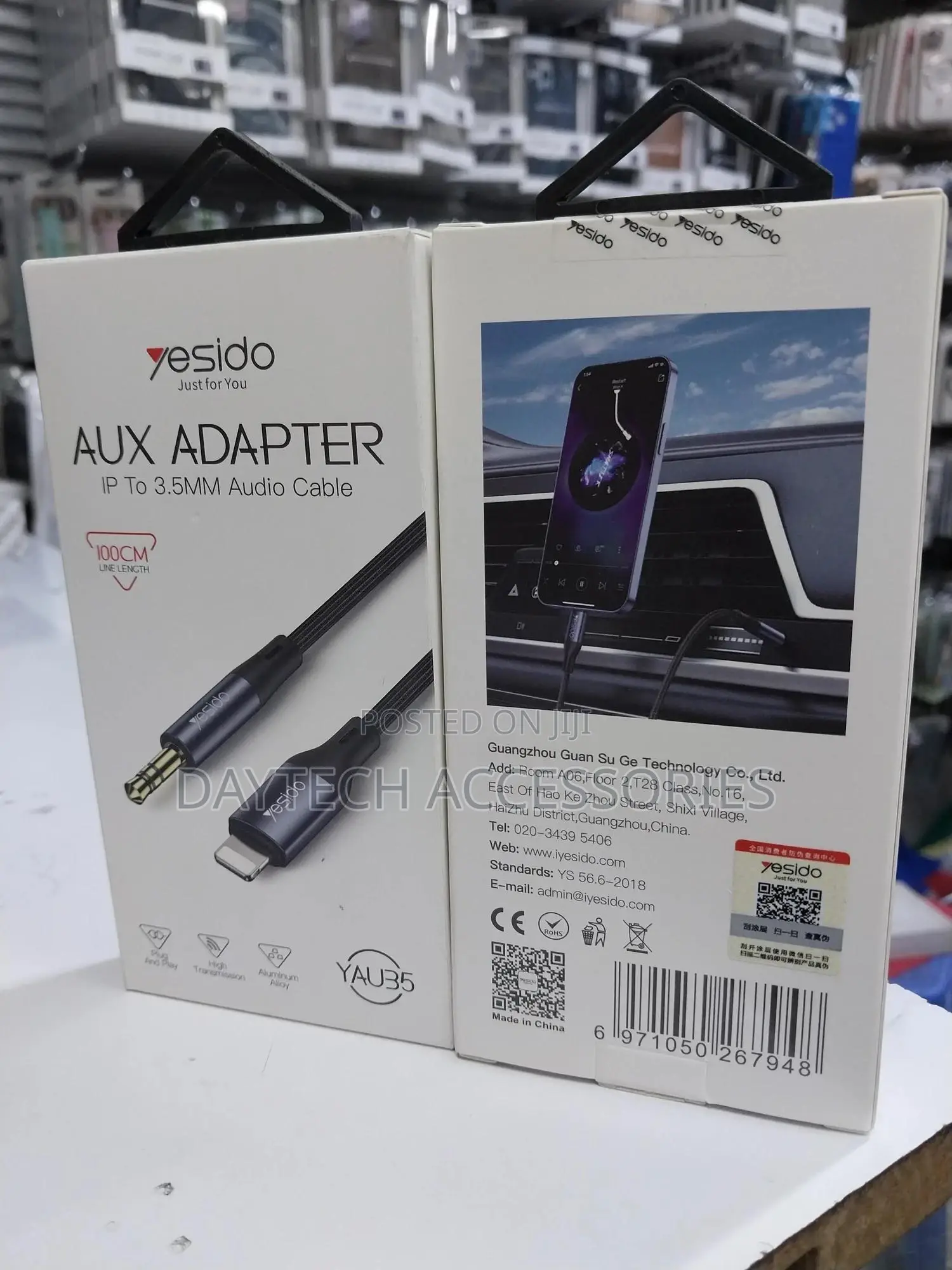 Yesido 1.2m Lightning to 3.5mm Audio Aux Auxiliary Cable