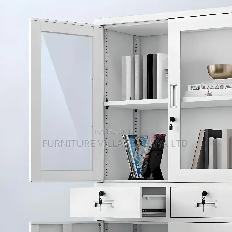 Safe Cabinets; Half-Glass Metallic Office 2-Door Cabinet