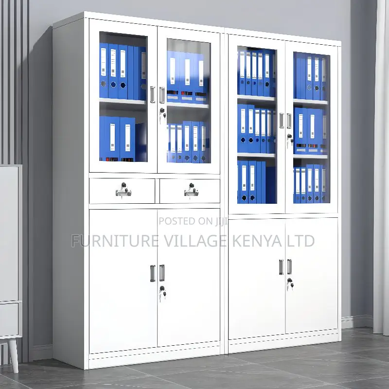 Safe Cabinets; Half-Glass Metallic Office 2-Door Cabinet