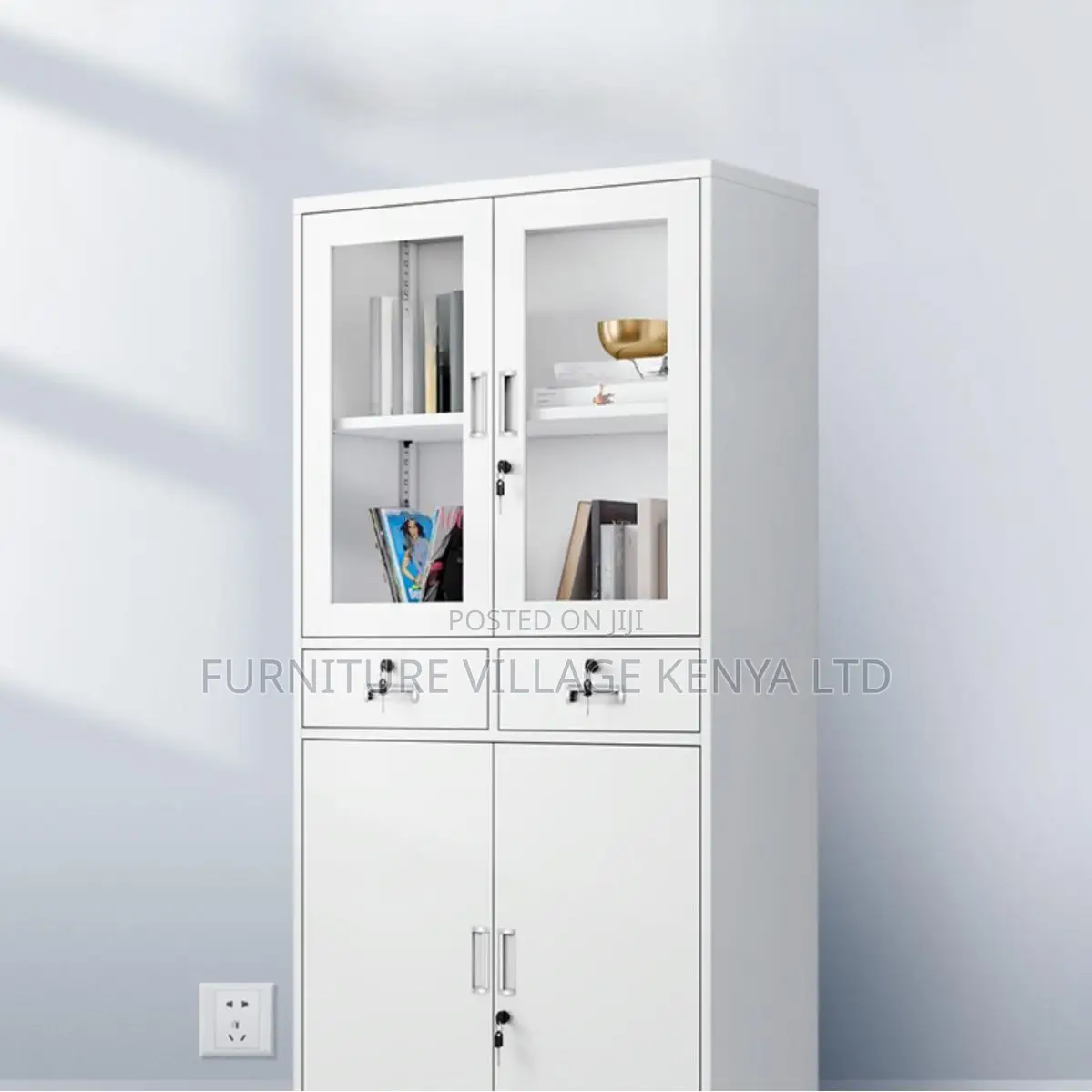 Safe Cabinets; Half-Glass Metallic Office 2-Door Cabinet