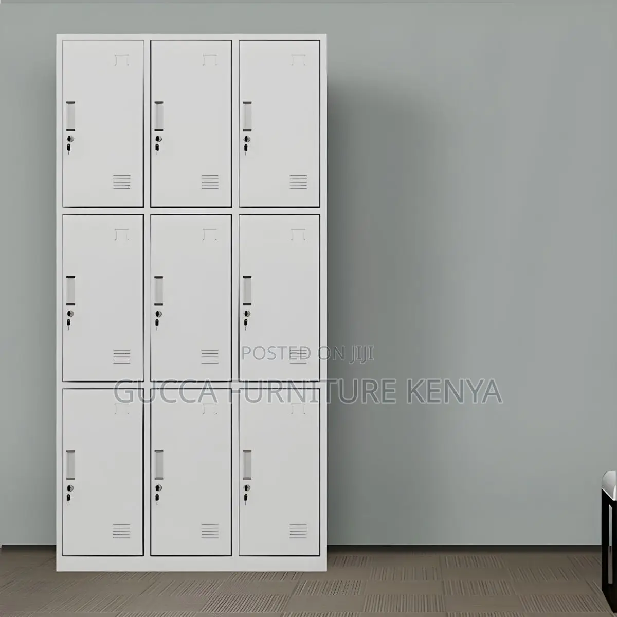 Cabinets:Hinged Door Metal 9-Locker Steel Home Officecabinet