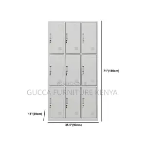 Cabinets:Hinged Door Metal 9-Locker Steel Home Officecabinet