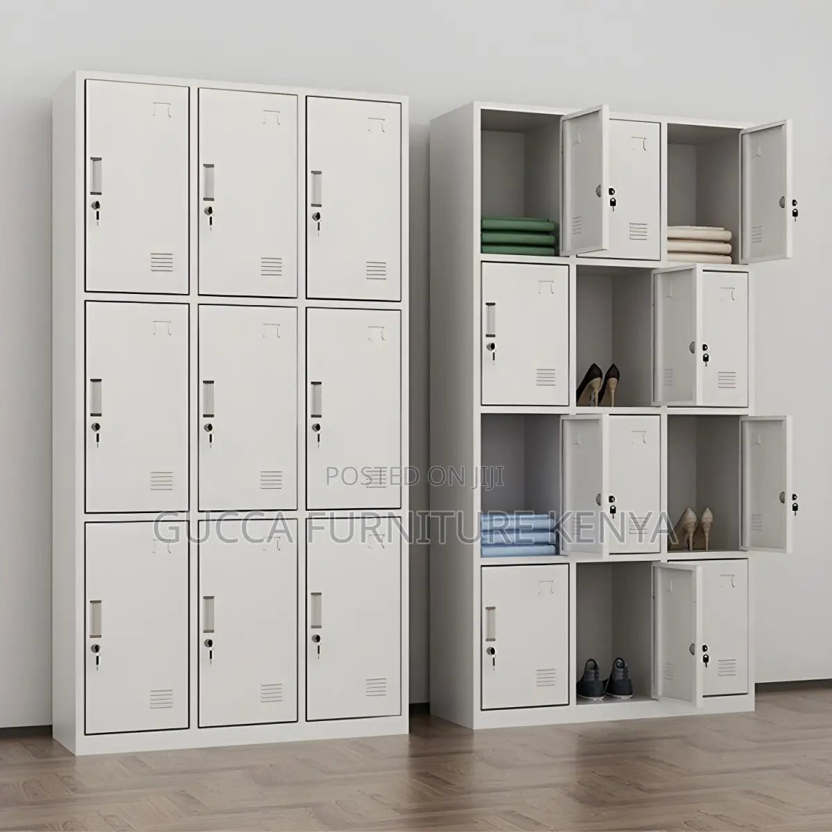 Cabinets:Hinged Door Metal 9-Locker Steel Home Officecabinet