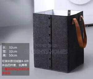 Foldable Laundry Basket With Leather Handles