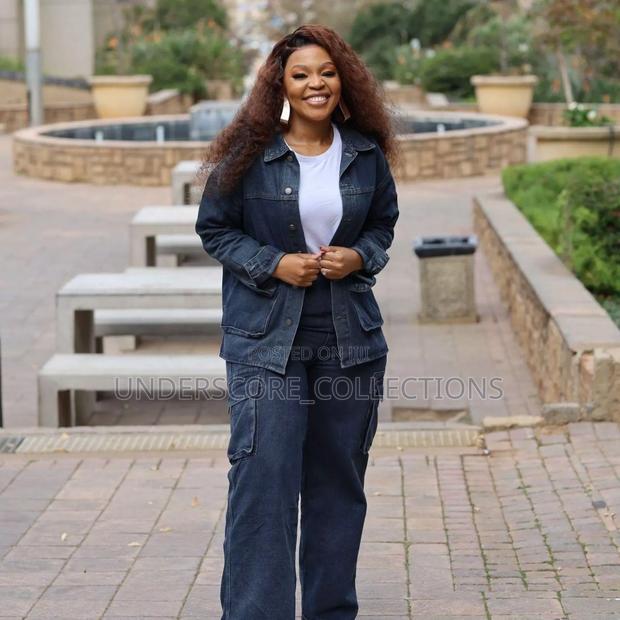 Denim Set With Cargo Pants for Ladies - main view