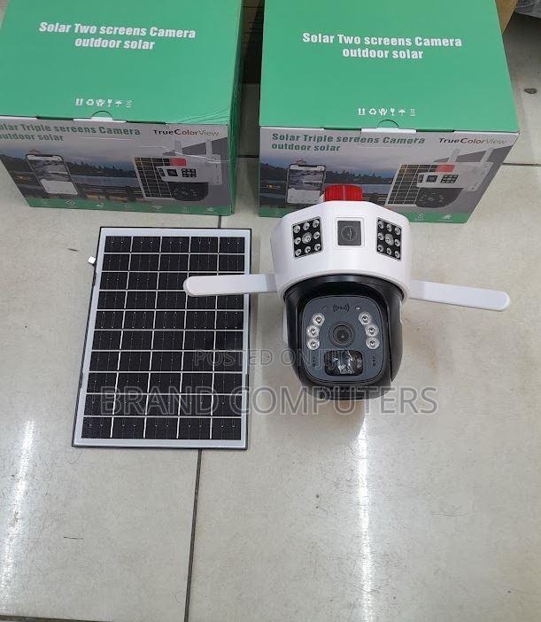 V380 Dual Lens Solar 4g Simcard PTZ Camera With Siren