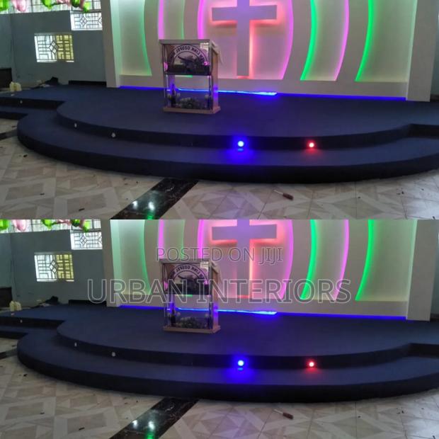 Altar Carpets. Blue Semicircular Altar Carpet