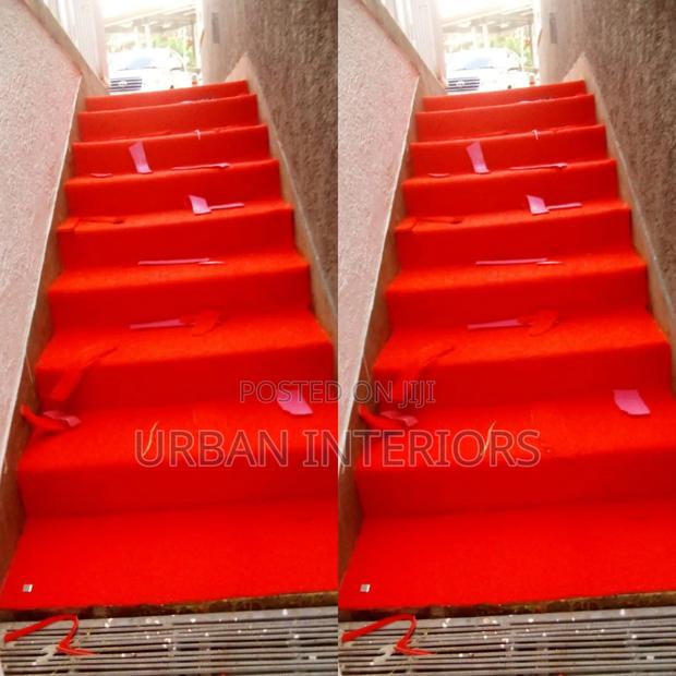 Red Stair Wall to Wall Carpets.4mm Thick Carpet