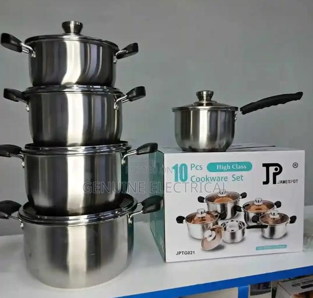 Cookware Sufuria Set 10pcs Jamespot (Stainless Steel)