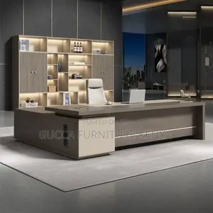 Office Desk:180cm Strong L-Shape Executive Desk Wooden