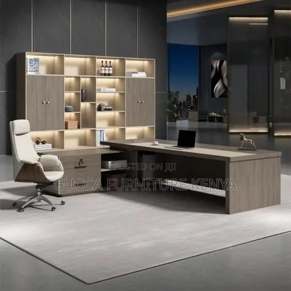 Office Desk:180cm Strong L-Shape Executive Desk Wooden