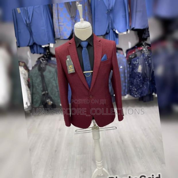Burgundy Male Blazers - main view
