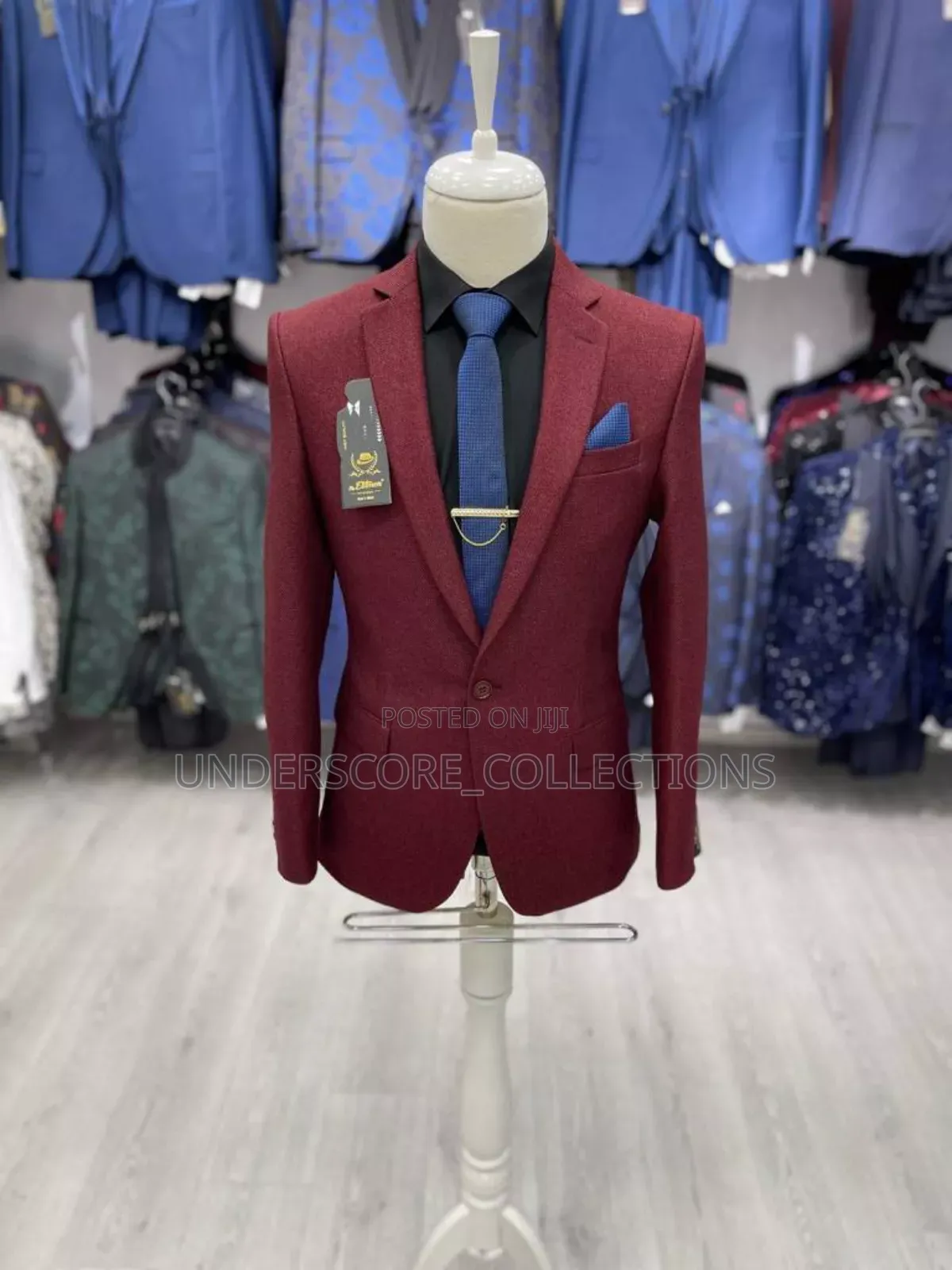 Burgundy Male Blazers