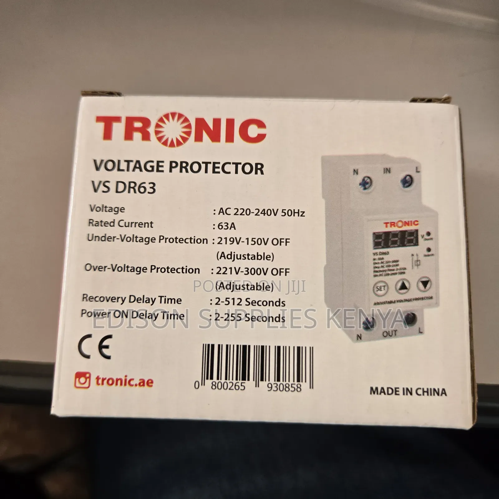 Tronic Adjustable Voltage Protector 63amps Surge Protect 63a
