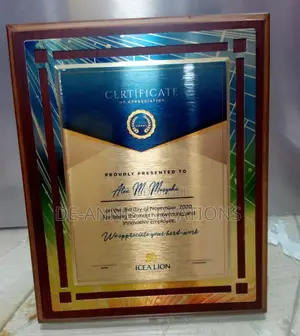 Wooden Plaque Award