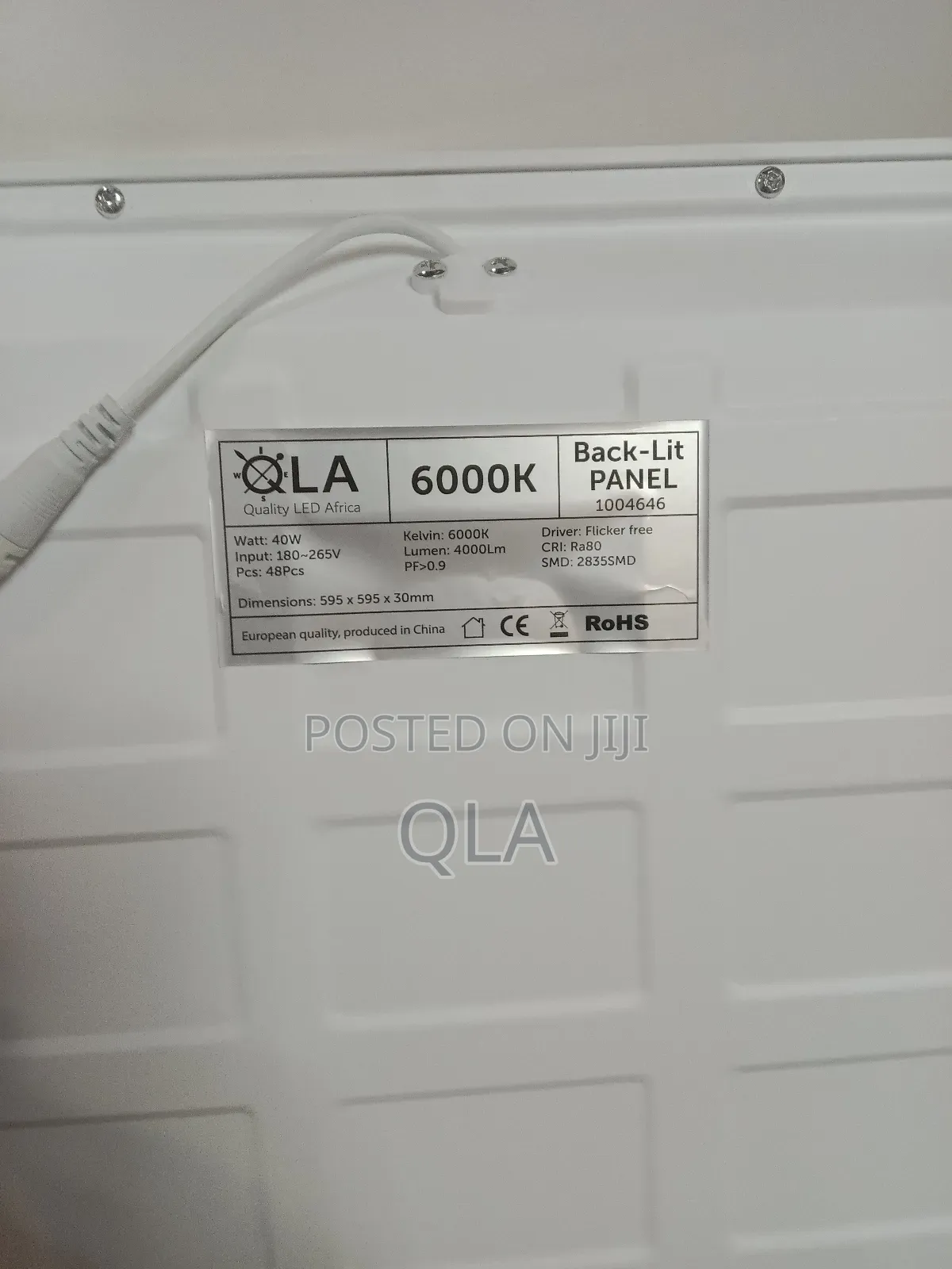 600 by 600 Backlit Panel Light