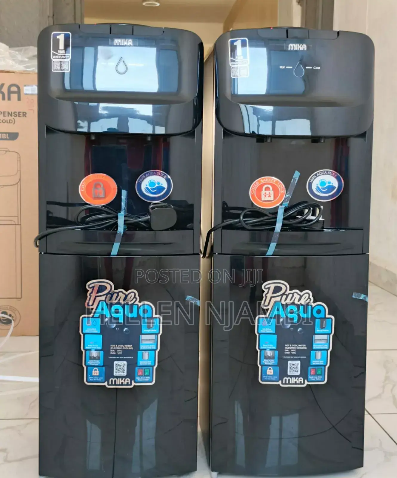 Black Mika Free Standing Hot and Cold Water Dispenser